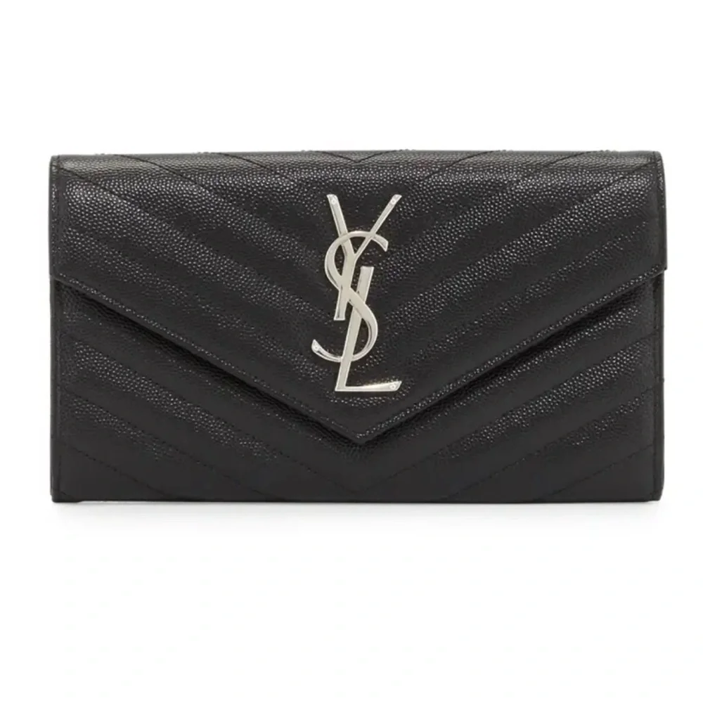 Authentic  Saint Laurent YSL Large Grain de Poudre Flap Wallet😍 New 😍 - Picture 14 of 17